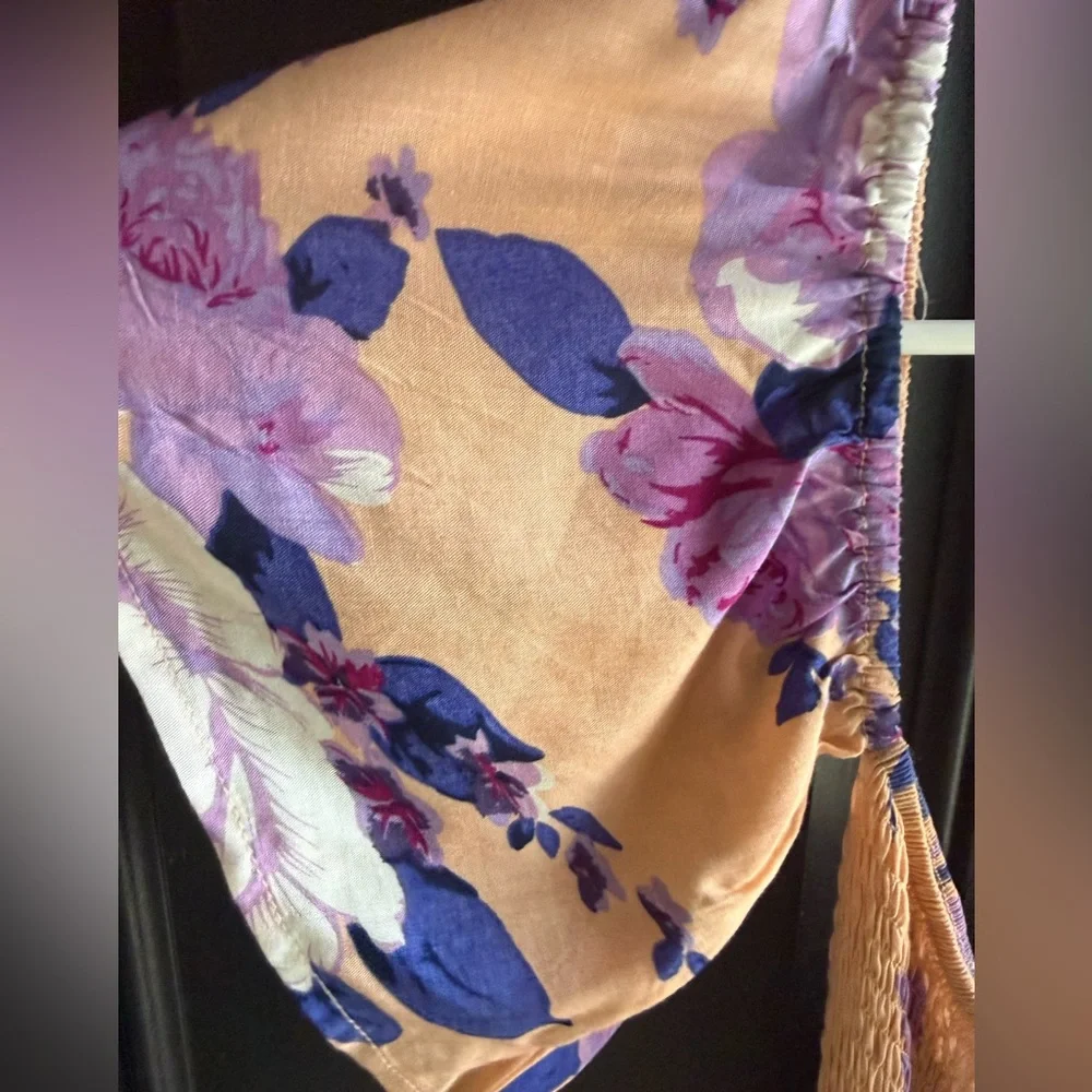 Pink Lily peach floral off-the-shoulder maxi dress Size Medium - Picture 7 of 14